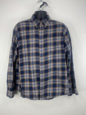 Vintage Plaid Long Sleeve Flannel Shirt Casual Button Down